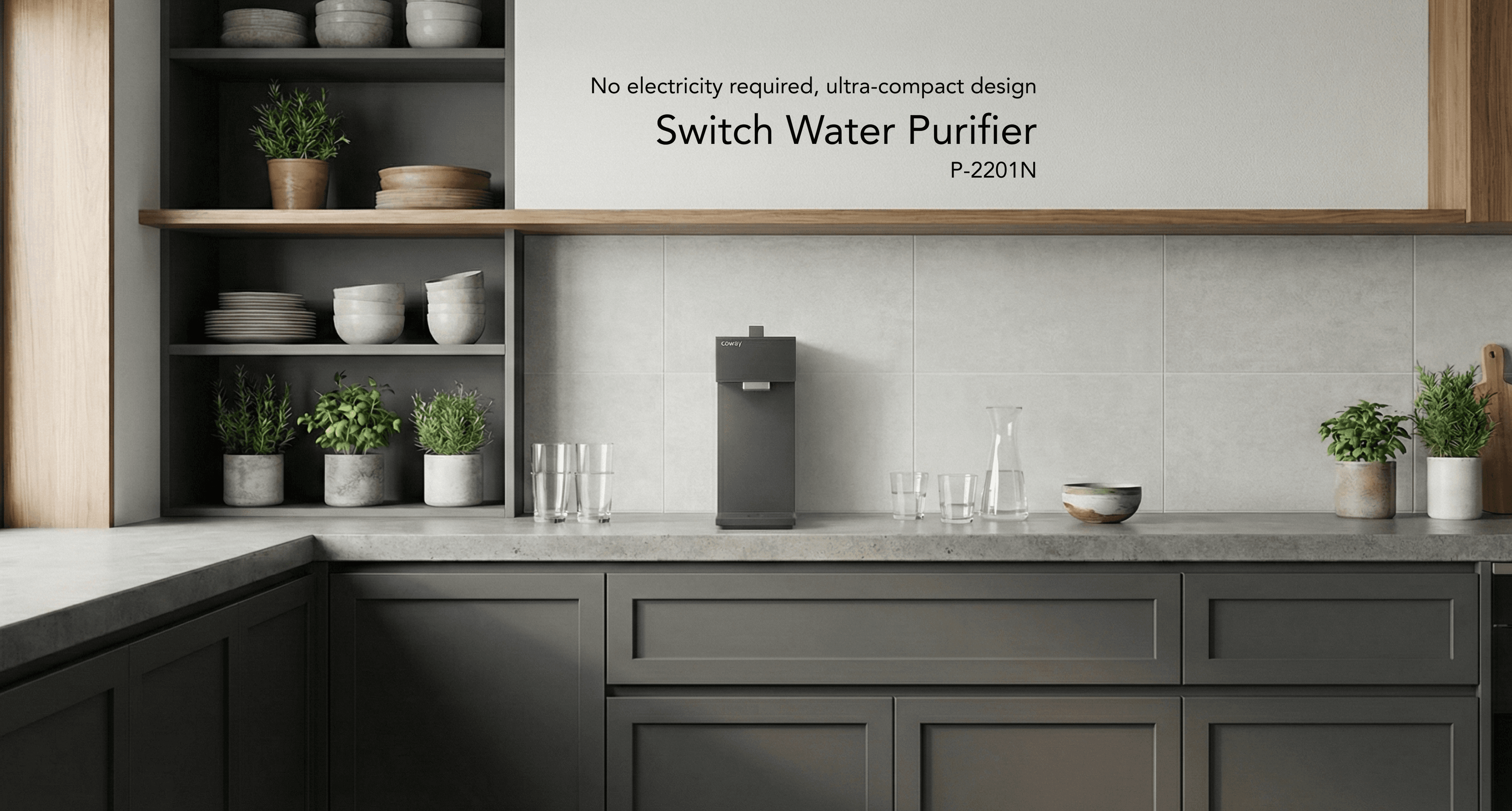 P-2201N Switch Water Purifier in luxurious countertop