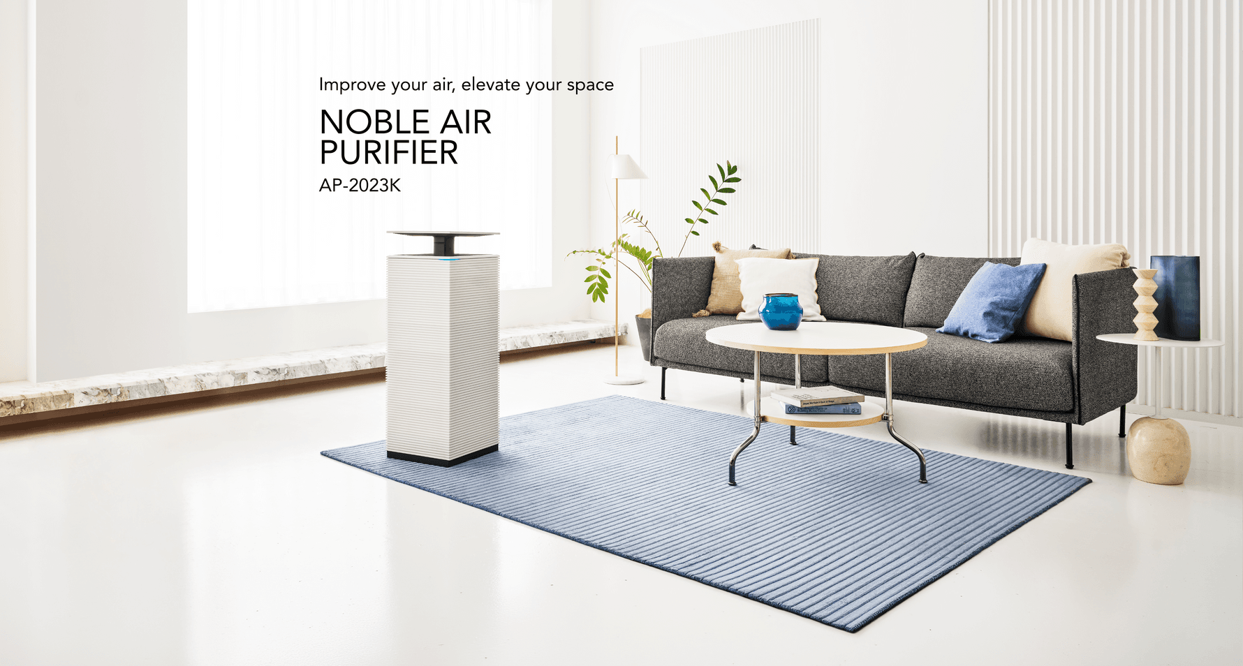 AP-2023K Noble Air Purifier in spacious and bright living room